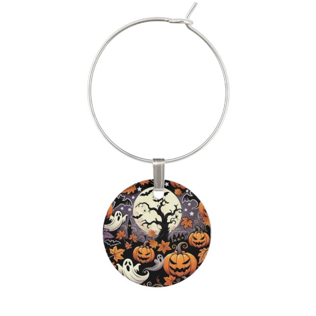 Halloween/Fall/Autumn Wine Charm (Front)