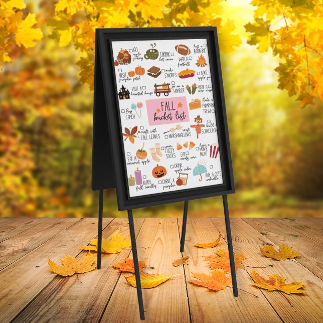 Halloween Fall Bucket list | Autumn elements Poster (Halloween Fall Bucket list | Autumn elements Poster)