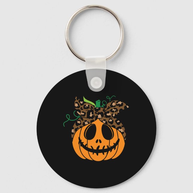 Halloween Fall Cute And Fun Pumpkin  Keychain (Front)