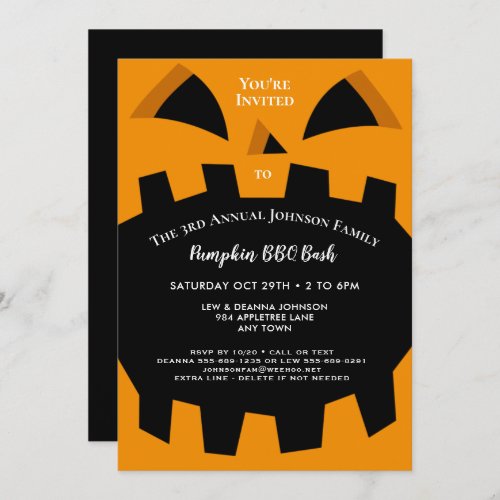Halloween Fall Family Friends Reunion or Party Invitation