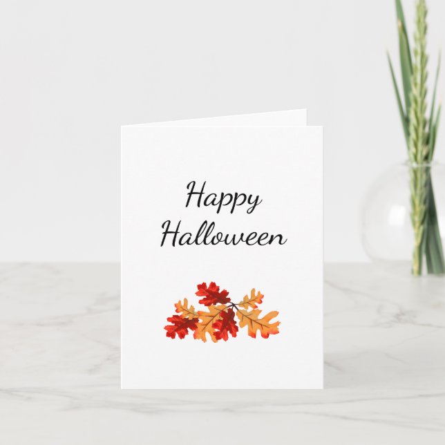 Halloween Fall Foliage Elegant Simple   Card (Front)