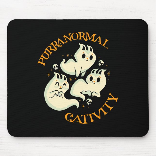 Halloween Fall Fun Cute Purranormal Cativity  Mouse Pad (Front)