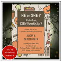 halloween fall GENDER REVEAL Invitation