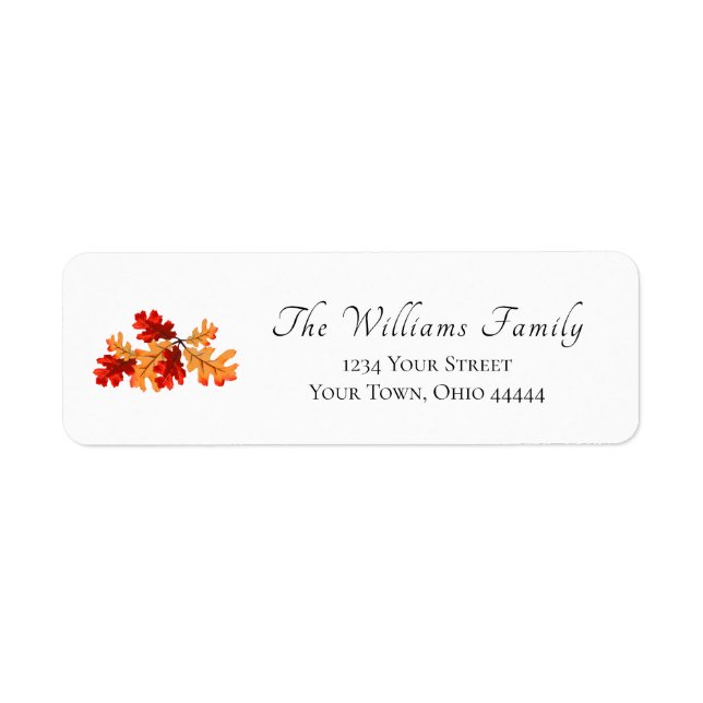 Halloween Fall Leaves Return Address Label (Front)