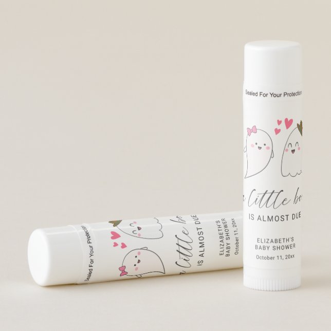 Halloween Fall Little Boo Baby Shower QR Code  Lip Balm (Front)