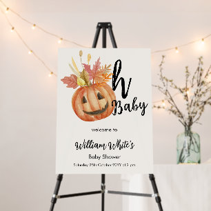 Halloween Fall Pumpkin Baby Shower Welcome Sign