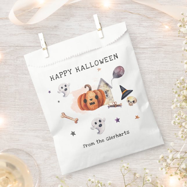 Halloween Fall Pumpkin Custom Favor Bag (Clipped)