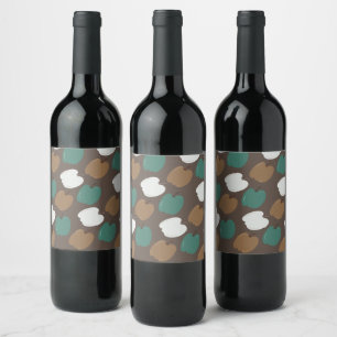 Halloween Fall Pumpkins Earth Tone Wine Label