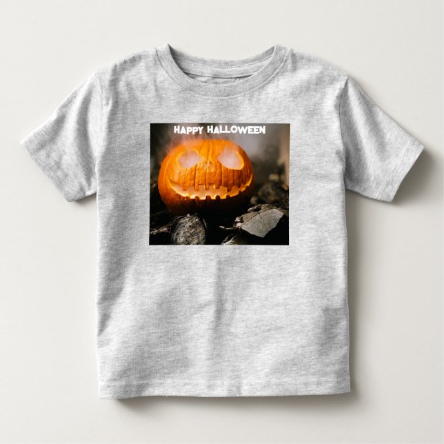 Halloween Fall Spooky Orange Witch Pumpkin Cute Toddler T-shirt (Front)