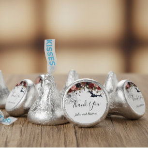 Halloween Fall Wedding Watercolor Floral Thank You Hershey®'s Kisses®