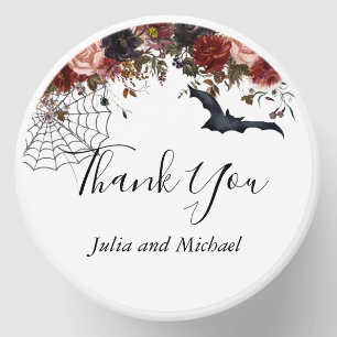 Halloween Fall Wedding Watercolor Floral Thank You Mini Candle Favors