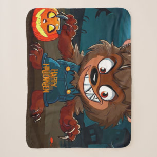 Halloween/Fall/Werewolf/Cartoon Sherpa Blanket