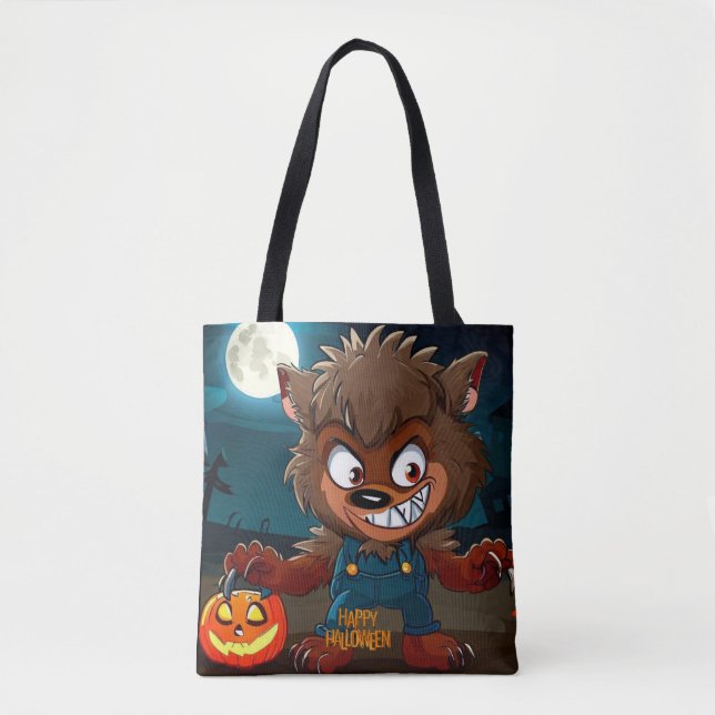 Halloween/Fall/Werewolf/Cartoon Tote Bag (Front)