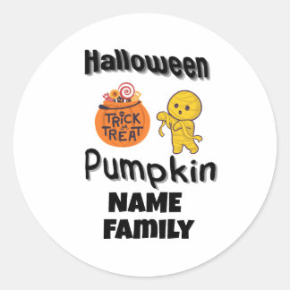 Halloween family gifts personalized name classic round sticker