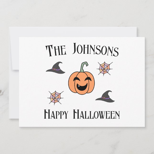 Halloween Family Name Holiday Card (Front)