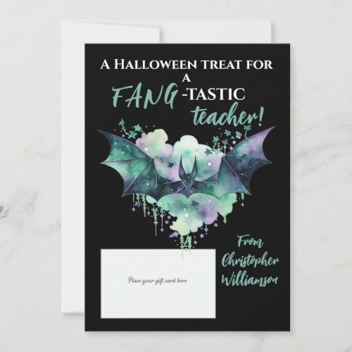 Halloween Fang_Tastic Teacher Gift Card Holder