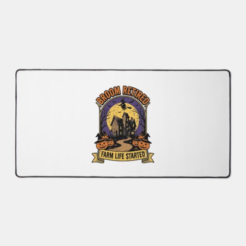 Halloween Farmer Shirt Spooky Haunted Farm Witch T Desk Mat