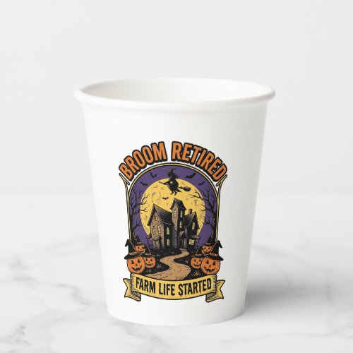 Halloween Farmer Shirt Spooky Haunted Farm Witch T Paper Cups