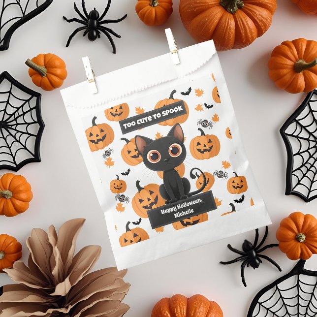 Halloween Favor Bag – Cute Black Cat Personalized (Creator Uploaded)