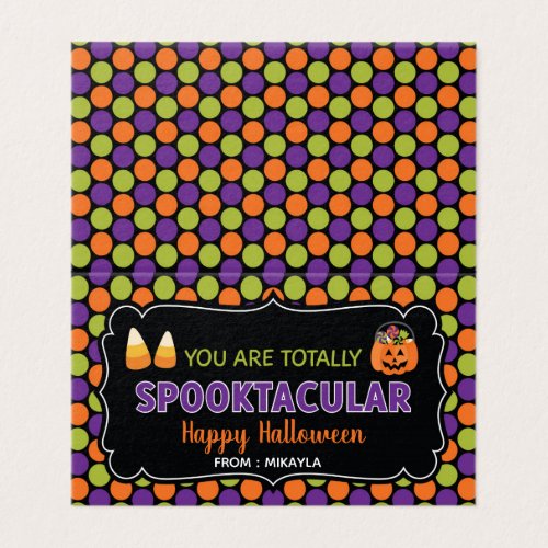 Halloween Favor Bag Topper with Editable Name Business Card