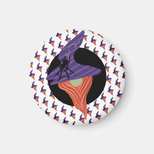 Halloween Favor Cute Gnome Spider Doodle Pattern Magnet