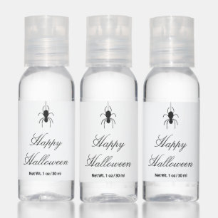 Halloween Favor Spooky Spider Web Black White Hand Sanitizer