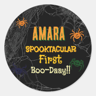 Halloween Favor Sticker Spiders Birthday sticker