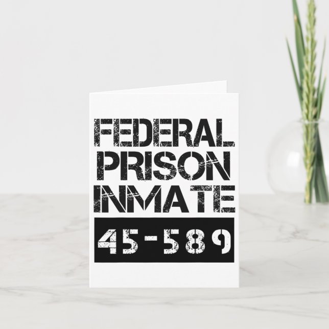 Halloween Federal Prison Inmate Prisoner Costume  Card (Front)