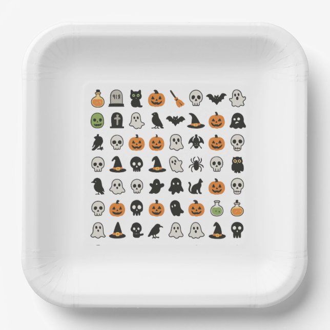 Halloween Feestboard Paper Plates (Front)