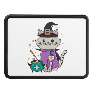 Halloween Feline Hero One Spooky Nurse Cat Hitch Cover