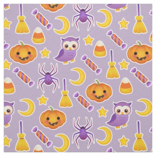 Halloween Festive Pattern Purple Background Fabric