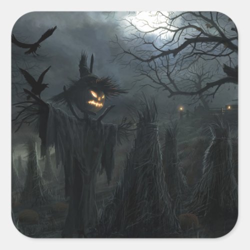 Halloween Field of Death Square Sticker