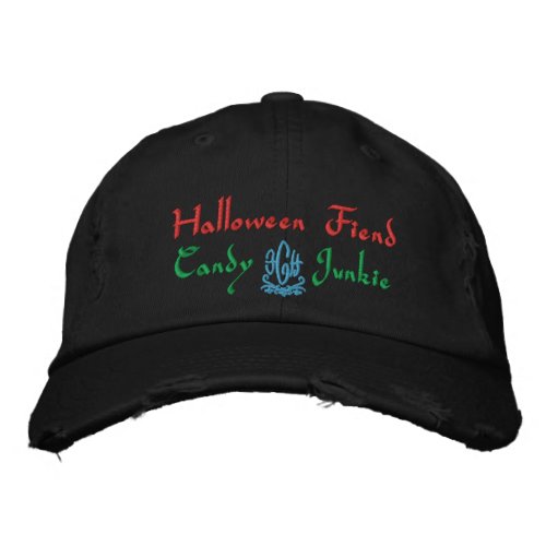 Halloween Fiend Candy Junkie In Black Embroidered Baseball Cap