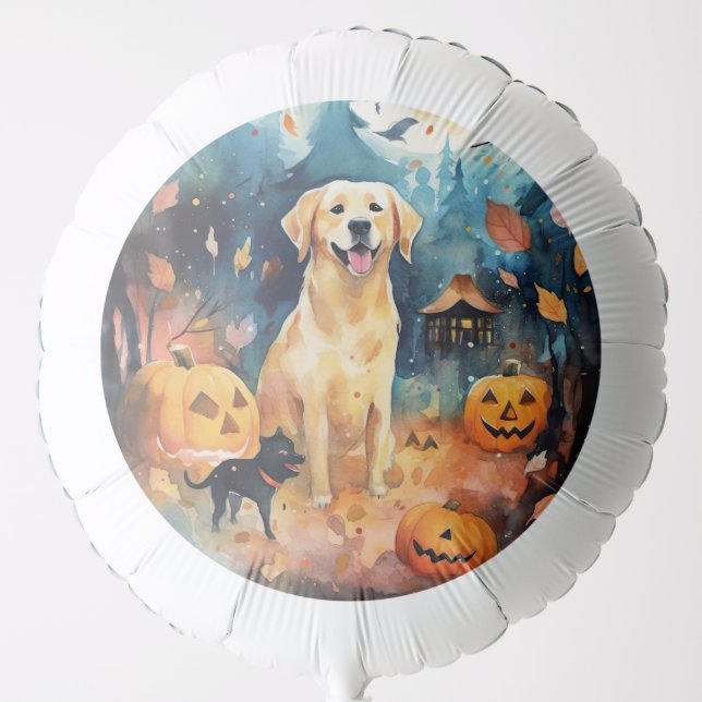 Halloween Finnish Lappund With Pumpkins Scary  Balloon (Front)