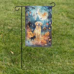 Halloween Finnish Lappund With Pumpkins Scary Garden Flag