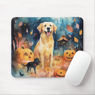 Halloween Finnish Lappund With Pumpkins Scary Mouse Pad