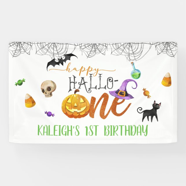 Halloween First Birthday Banner (Horizontal)