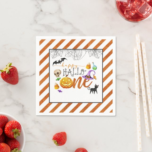 Halloween First Birthday Party Napkin (Insitu)
