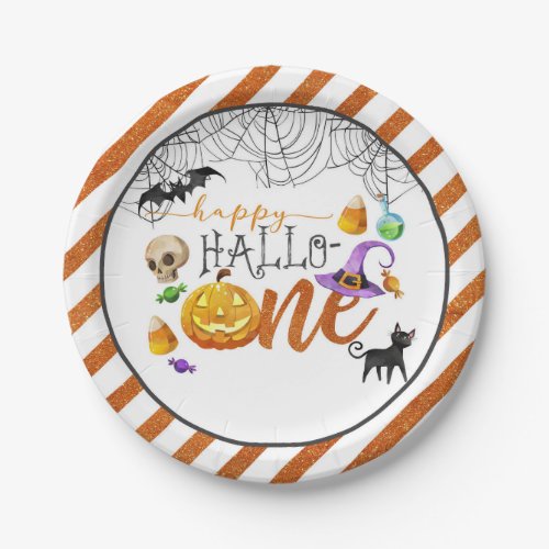 Halloween First Birthday Party Plate