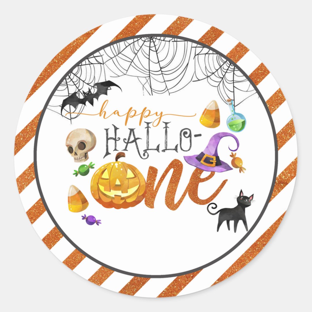 Halloween First Birthday Sticker 