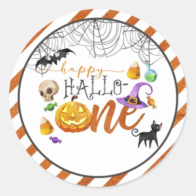 Halloween First Birthday Sticker (Front)