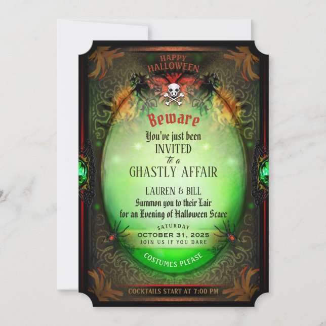 Halloween Flair Ghastly Affair Party Invitation (Front)