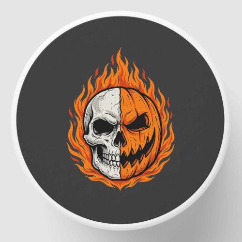 Halloween Flaming Skull Pumpkin Split Face Design Mini Candle Favors