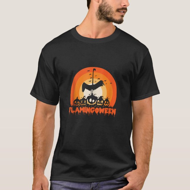 Halloween Flamingo Happy Flamingoween Water Bird L T-Shirt (Front)
