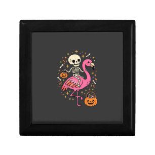Halloween Flamingo Skeleton Candy Bucket Vector De Gift Box