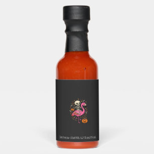 Halloween Flamingo Skeleton Candy Bucket Vector De Hot Sauces
