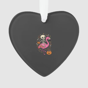 Halloween Flamingo Skeleton Candy Bucket Vector De Ornament
