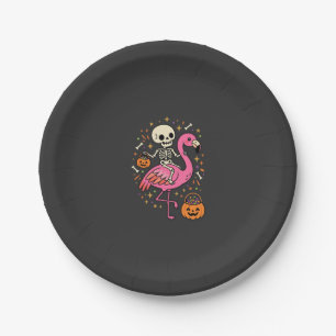 Halloween Flamingo Skeleton Candy Bucket Vector De Paper Plates