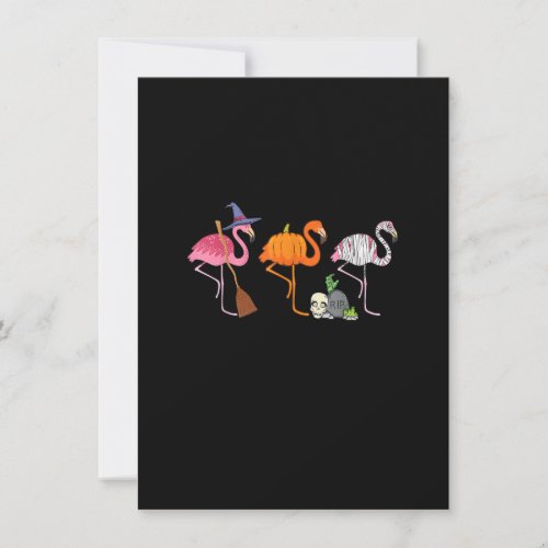 Halloween Flamingo Witch Mummy Funny Flamingoween Invitation