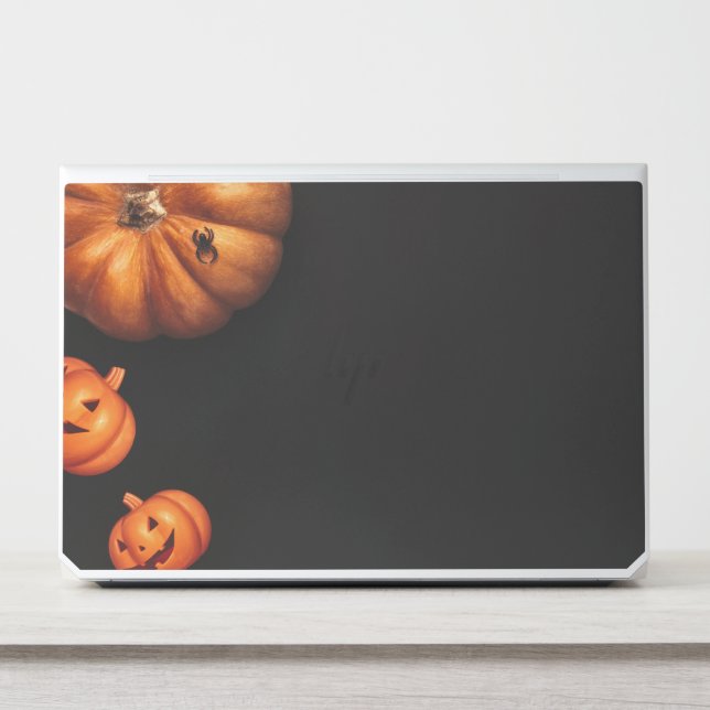 Halloween Flat Lay Design Black Autumn HP Laptop Skin (Front)